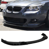 Front Bumper Lip Splitter for BMW 5 Series E60 2003-2010 M Sport / M5 Bumper, ABS Plastic Piano Black Vacuum Car Tuning Body Part Body Kit