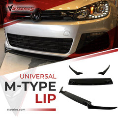Front Bumper Lip for M-Type VW Golf MK6 / Scirocco MK3 Adjustable All Car