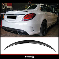 Rear Spoiler For Mercedes W205 C Series 2015-2018 AMG Style Piano Black ABS Plastic