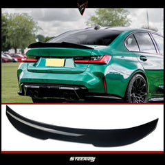 Rear Spoiler For BMW 2019-2024 G20 330i G80 M3 PSM Style Piano Black ABS Plastic