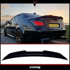 Rear Spoiler For BMW E60 5 Series PSM 2004-2010 Piano Black ABS Plastic