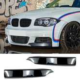 Front Bumper FLAP Wrap for BMW 1 Series E82 E88 FL 2008-2013, 2pcs FLAP Canards Lip Splitter Corner Trim Cover Adjustable Tuning Body Part Body Kit