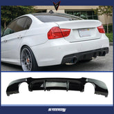 Rear Diffuser for BMW E90 M Technic 2004-2011 M Performance Diffuser R+L Single Output Piano Black Vacuum Plastic Car Styling Diffuser Rear Body Kit