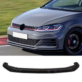 Front Bumper Lip Splitter for VW Volkswagen Golf MK7.5 FL GT.I 2017+, ABS Plastic Piano Black Vacuum Car Tuning Body Part Body Kit