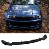 Front Bumper Lip Splitter for BMW E46 M Sport Coupe 3 Series 1998-2006, ABS Plastic Piano Black Vacuum Car Tuning Body Part Body Kit