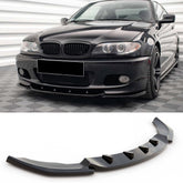Front Bumper Lip Splitter for BMW 3 Series E46 Coupe 2003-2006 M Sport Technic V2, ABS Plastic Piano Black Vacuum Car Tuning Body Part Body Kit
