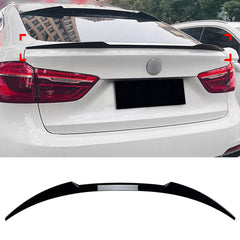 Rear Trunk Spoiler For BMW X6 F16 2014-2019 M4 Style Spoiler Piano Black ABS Plastic