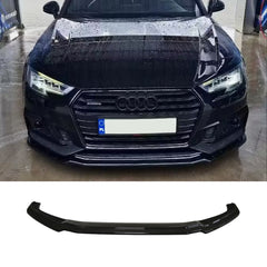 Front Bumper Lip Splitter for Audi A4 B9 S4 S-Line 2015-2019, ABS Plastic Piano Black Vacuum Car Tuning Body Part Body Kit