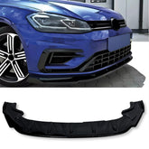 Front Bumper Lip Splitter for VW Volkswagen Golf MK7.5 FL GT.I 2017-2020, R Bumper, ABS Plastic Piano Black Vacuum Car Tuning Body Part Body Kit