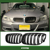 Front Bumper Kidney Racing Grille for BMW 3 Series E90 LCI 2009-2012 325i 320i 330i 335i Car Double Line Sport Grill Glossy Black Cover