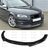 Front Bumper Lip Splitter for Audi A3 8P S3 FL Max V1 2009-2013, ABS Plastic Piano Black Vacuum Car Tuning Body Part Body Kit