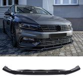 Front Bumper Lip Splitter for VW Volkswagen Passat B8 FL R Line 2015-2019, ABS Plastic Piano Black Vacuum Car Tuning Body Part Body Kit