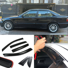 Window Visor for BMW E36 3 Series 1991-1998 4pcs Rain Guard Wind Deflector