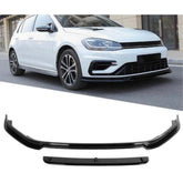 Front Bumper Lip Splitter for VW Golf 7 7,5 FL Revozport 2017 2020, ABS Plastic Piano Black Vacuum Car Tuning Body Part Body Kit
