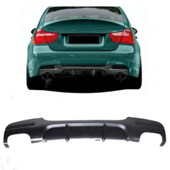 Rear Diffuser for BMW E90 M Technic 2004-2011 M Performance Diffuser R+L Dual Output Piano Black Vacuum Plastic Car Styling Diffuser Rear Body Kit