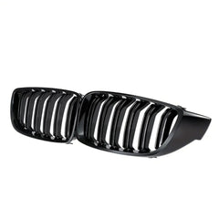 Front Bumper Kidney Racing Grille for BMW 4 Series F32 F33 F36 F80 F82 F83 2012-2018 2pcs 420d Car Double Line Sport Grill Glossy Black Cover