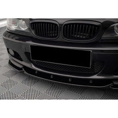 Front Bumper Lip Splitter for BMW 3 Series E46 Coupe 2003-2006 M Sport Technic V2, ABS Plastic Piano Black Vacuum Car Tuning Body Part Body Kit