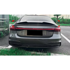 Rear Trunk Spoiler For Audi A7 S7 C8 2019+ M4 Style Spoiler Piano Black ABS Plastic