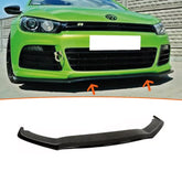 Front Bumper Lip Splitter for VW Volkswagen Scirocco R 2009-2013, ABS Plastic Piano Black Vacuum Car Tuning Body Part Body Kit