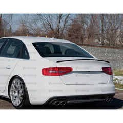 Rear Trunk Spoiler For Audi A4 B8 FL S4 Style 2012-2016 Piano Black ABS Plastic