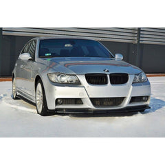 Front Bumper Lip Splitter for BMW E90 E91 M-Sport M Package Pre-Lci 3 Series 2004-2008, ABS Plastic Piano Black Vacuum Car Tuning Body Part Body Kit