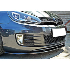 Front Bumper Lip Splitter for VW Volkswagen Golf MK6 GT.I 2008 - 2012, ABS Plastic Piano Black Vacuum Car Tuning Body Part Body Kit