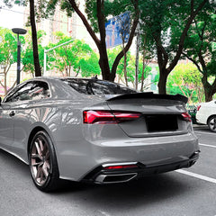 Rear Trunk Spoiler For Audi A5 S5 RS5 F5 Coupe 2017-2024 PSM Style Spoiler Piano Black ABS Plastic