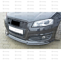 Front Bumper Lip Splitter for Audi A3 8P S3 FL Max V1 2009-2013, ABS Plastic Piano Black Vacuum Car Tuning Body Part Body Kit
