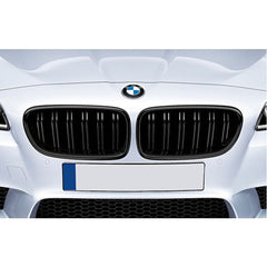 Front Bumper Kidney Racing Grille for BMW 5 Series F10 F11 F18 520d 530d 540i 2010-2017 Car Double Line Sport Grill Glossy Black Cover
