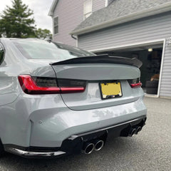 Rear Spoiler For BMW 2019-2024 G20 330i G80 M3 PSM Style Piano Black ABS Plastic