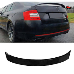 Rear Trunk Spoiler For Skoda Octavia Mk3 RS Style 13-20 FL Piano Black ABS Plastic