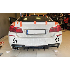 Rear Diffuser for BMW F10 M5 2010-2017 Copetition Diffuser R+L Dual Output Piano Black Vacuum Car Styling Diffuser Rear Body Kit