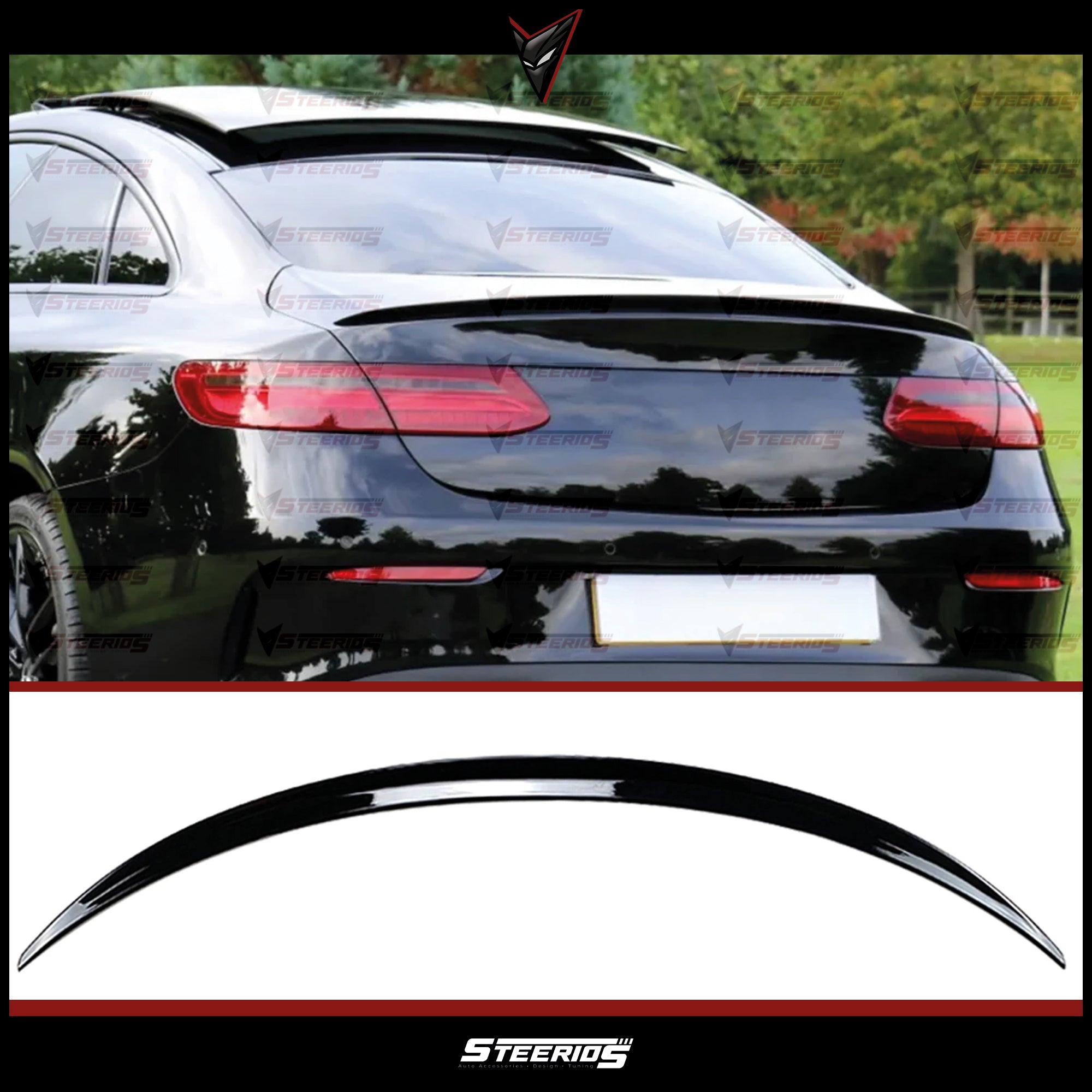 Rear Spoiler For Mercedes E Coupe C238 16-22 E Class AMG Style Piano Black ABS Plastic