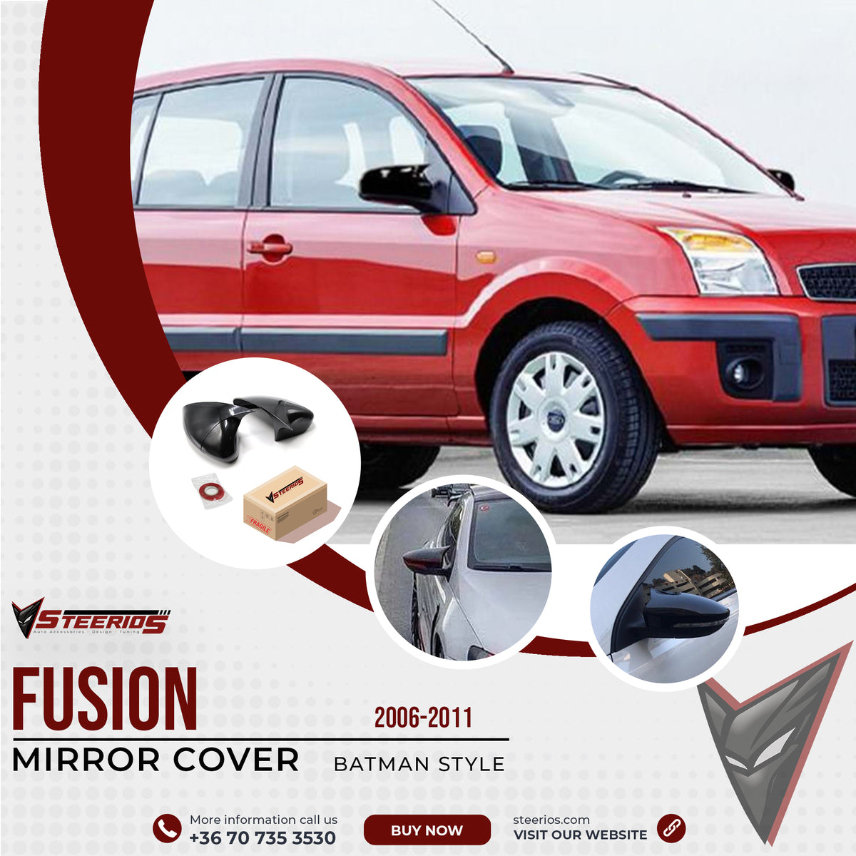 Mirror Cover for Ford Fusion 2006-2011 Batman Model