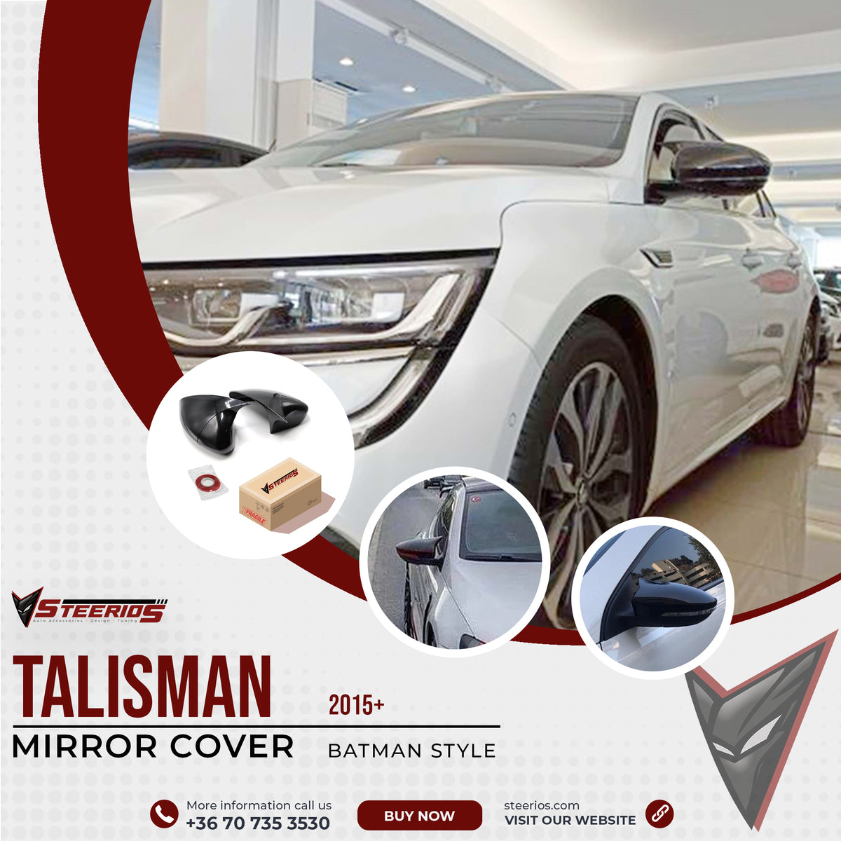 Mirror Cover for Renault Talisman 2015+ Batman Model