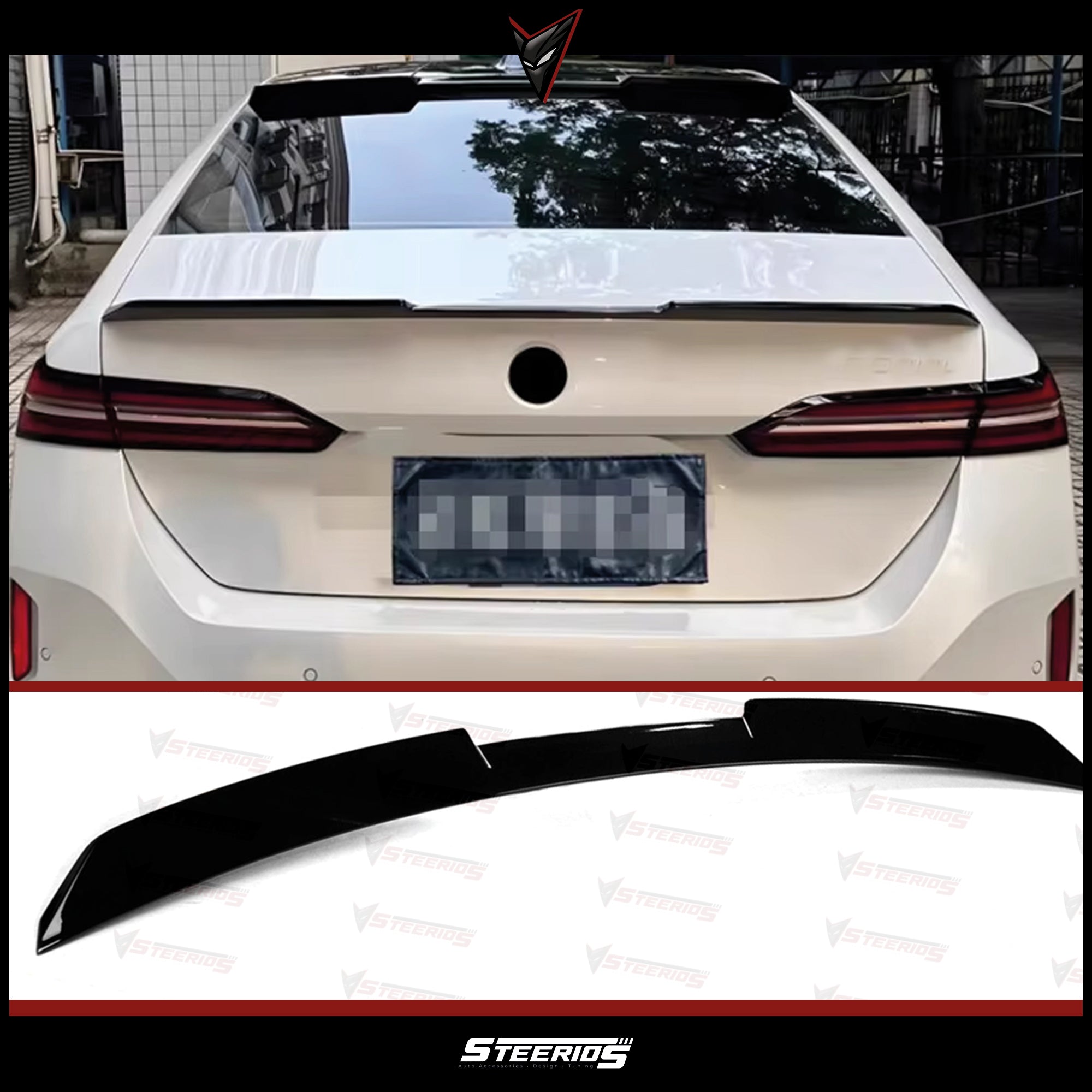 Rear Spoiler For BMW 5 Series G60 G68 2024+ M Performance Style Piano Black ABS Plastic
