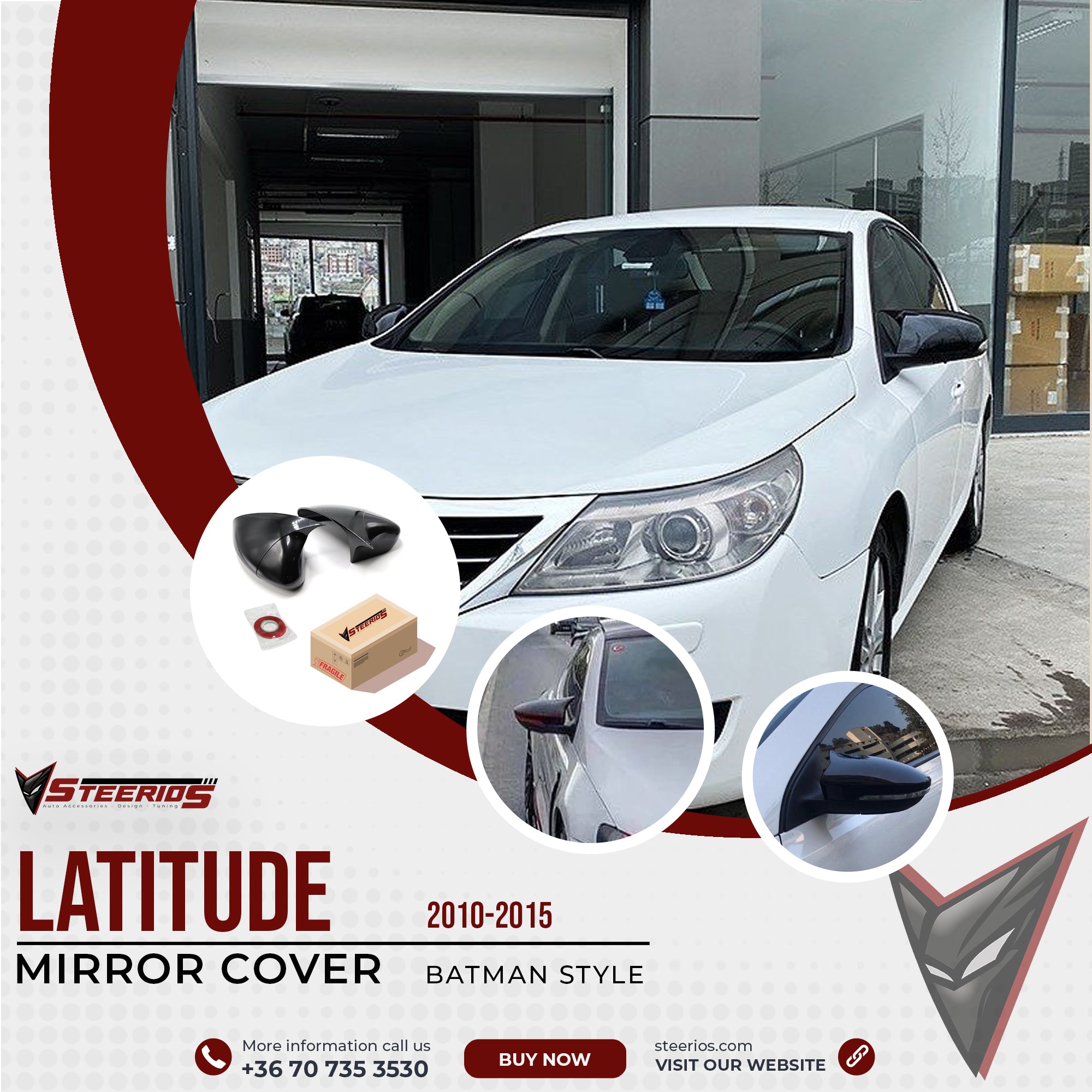 Mirror Cover for Renault Latitude 2010-2015 Batman Model