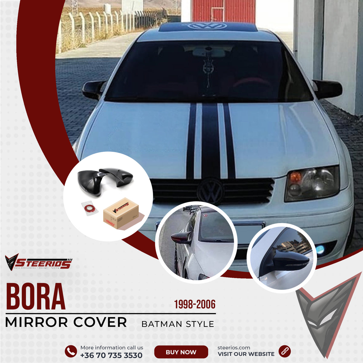 Mirror Cover for VW Bora 1998-2006 Batman Model
