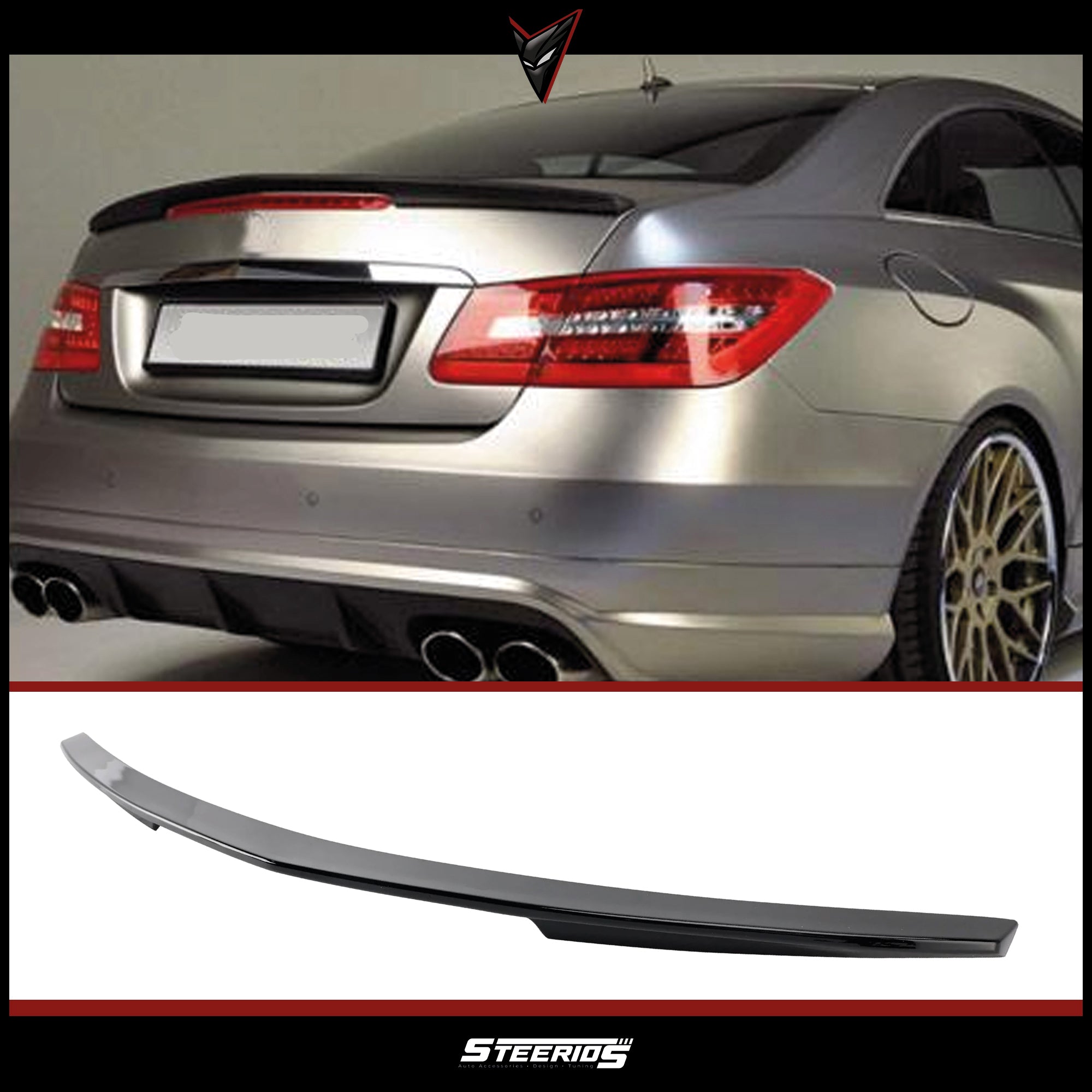 Rear Spoiler For Mercedes W207 E Class 2 Door Coupe 2008-2015 E200 E260 E300 E350 Piano Black ABS Plastic