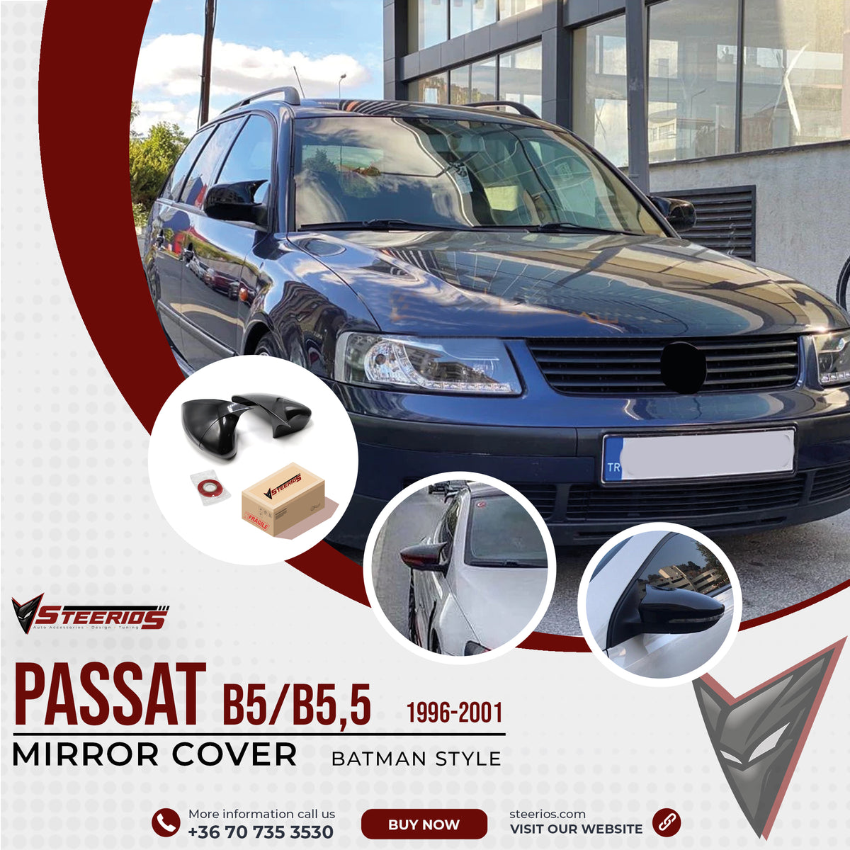 Mirror Cover for VW Passat B5 - B5,5 1996-2001 Batman Model