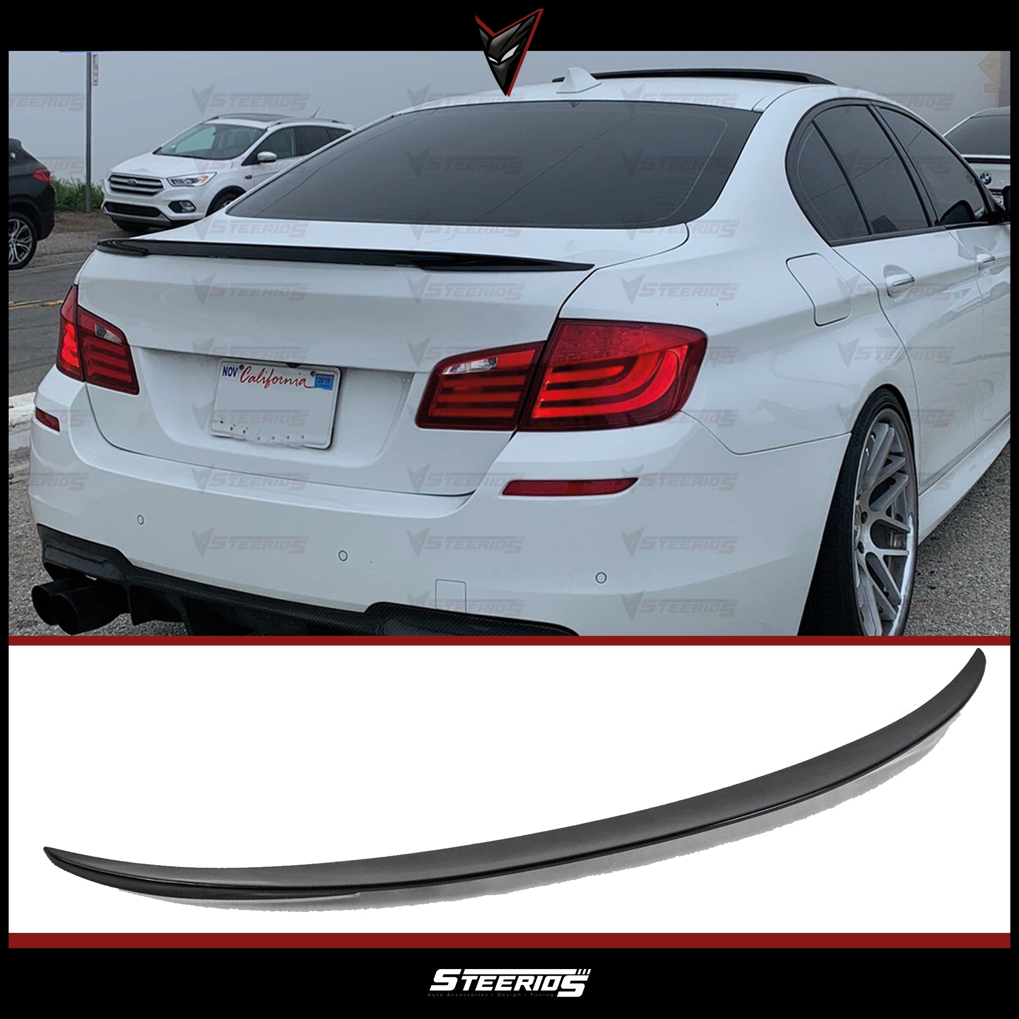 Rear Spoiler For BMW 5 Series F10 2010-2017 M Performance Style 520i 535i 528i Piano Black ABS Plastic