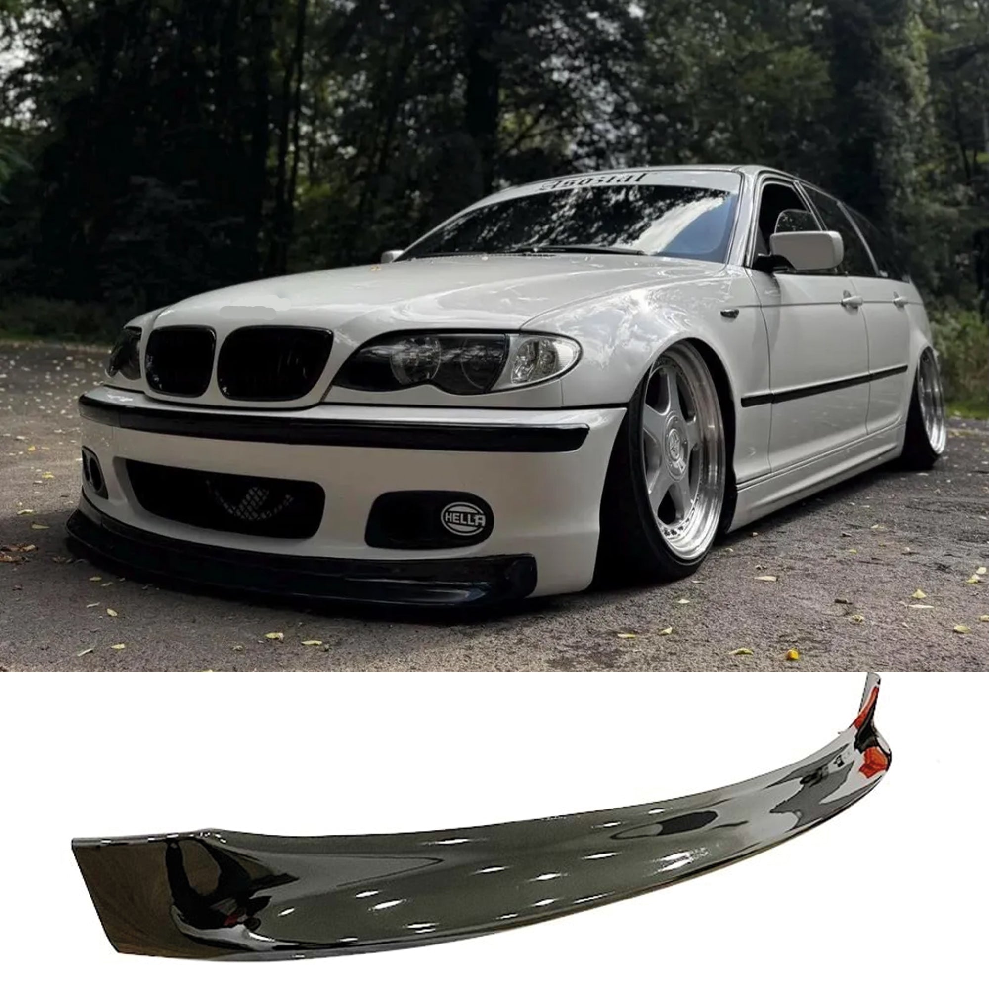 Front Bumper Lip Splitter for BMW 3 Series E46 Coupe M Sport M3 Kit CSL Style 1997-2006, ABS Plastic Piano Black Vacuum Car Tuning Body Part Body Kit
