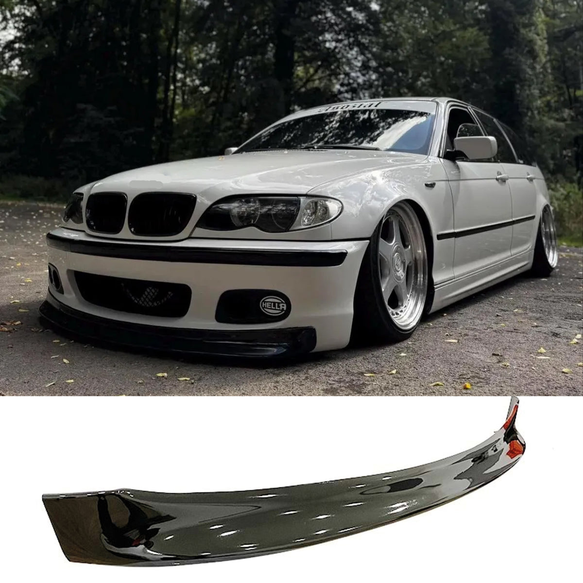 Front Bumper Lip Splitter for BMW 3 Series E46 Coupe M Sport M3 Kit CSL Style 1997-2006, ABS Plastic Piano Black Vacuum Car Tuning Body Part Body Kit