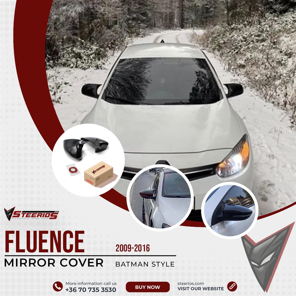 Mirror Cover for Renault Fluence 2009-2016 Batman Model