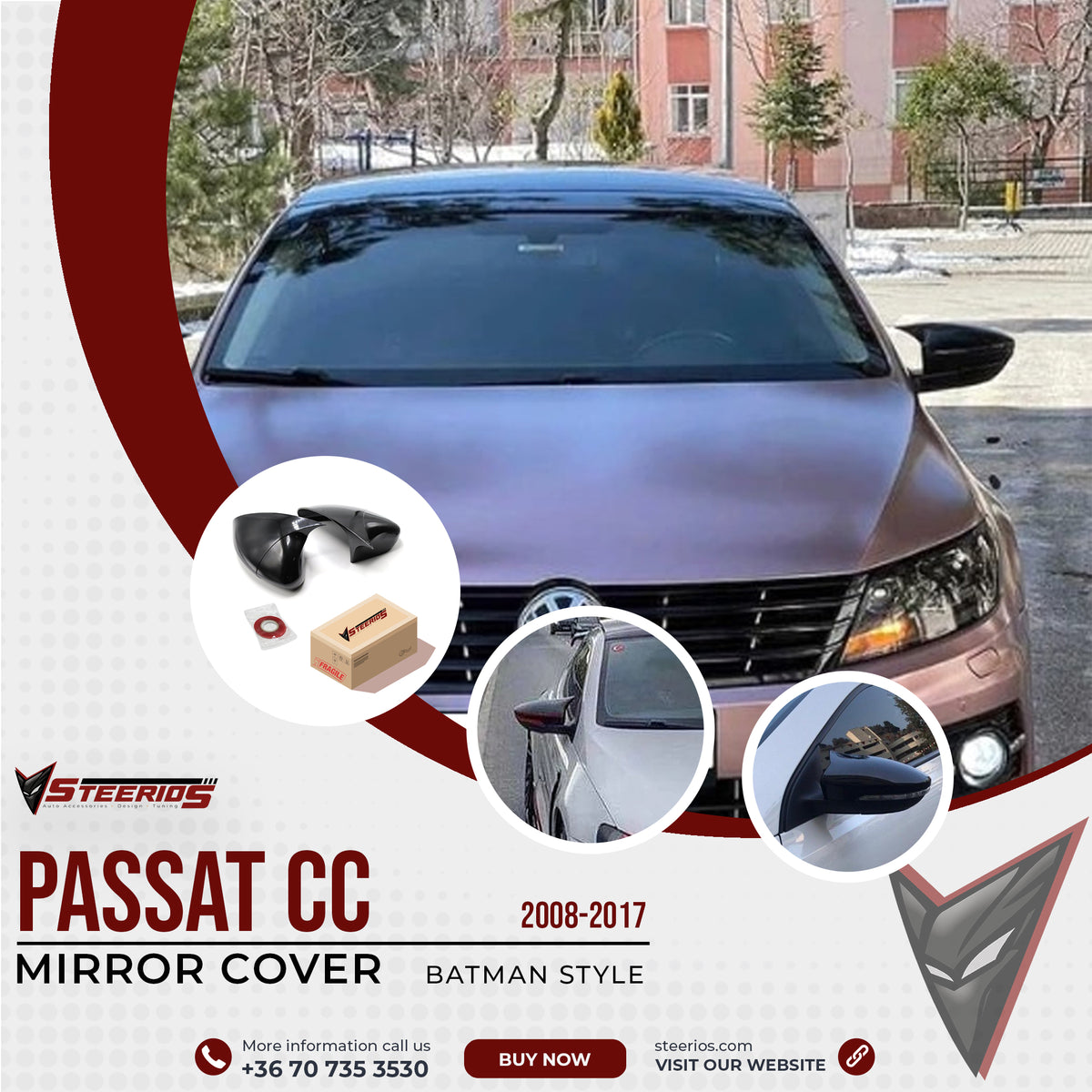 Mirror Cover for VW Passat CC 2008-2017 Batman Model