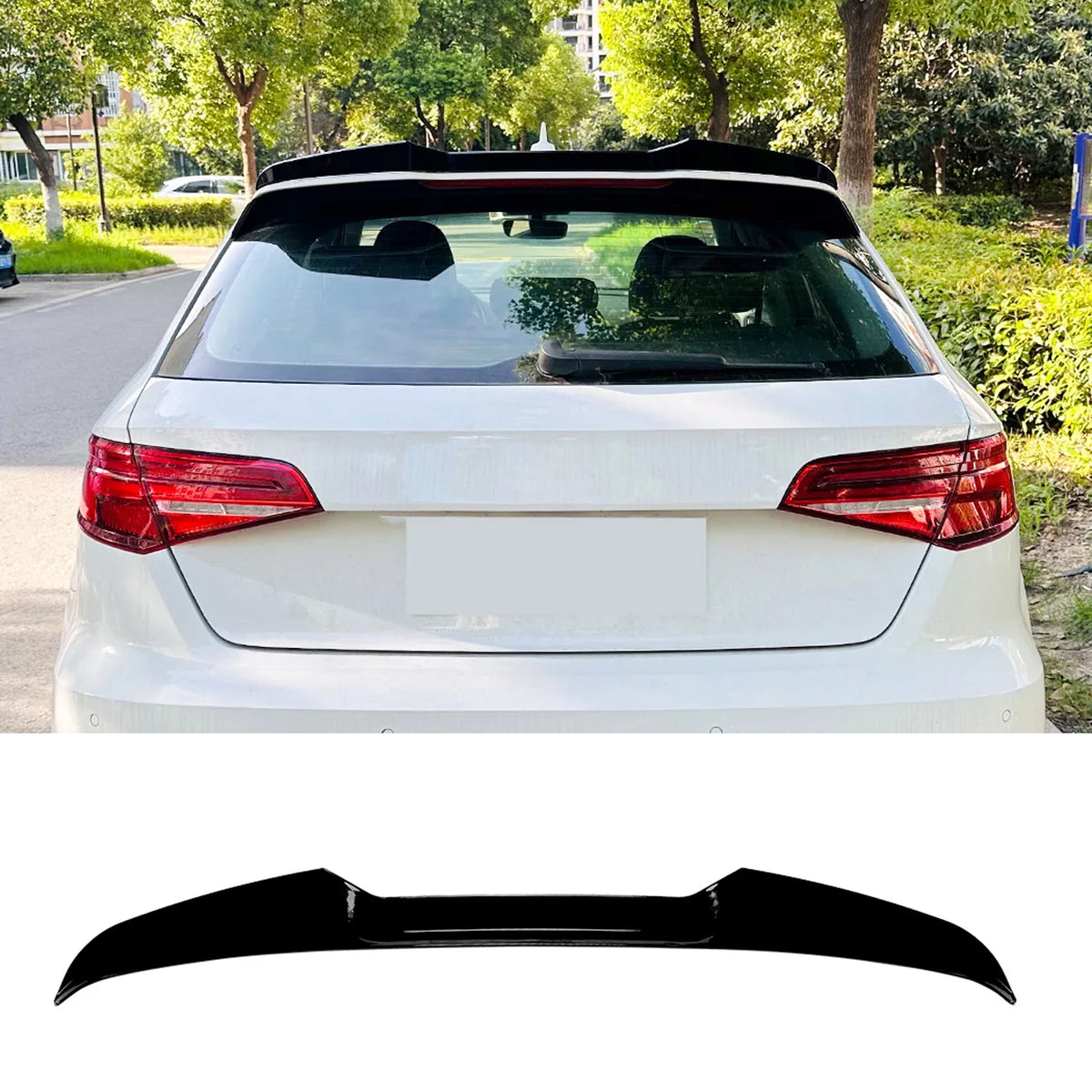 Rear Roof Spoiler For Audi A3 S3 8V Hatchback 2013-2020 Roof M4 Style Spoiler Piano Black ABS Plastic