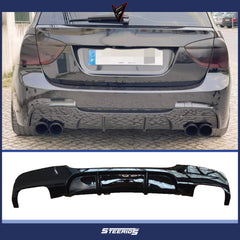 Rear Diffuser for BMW E90 M Technic 2004-2011 M Performance Diffuser R+L Dual Output Piano Black Vacuum Plastic Car Styling Diffuser Rear Body Kit