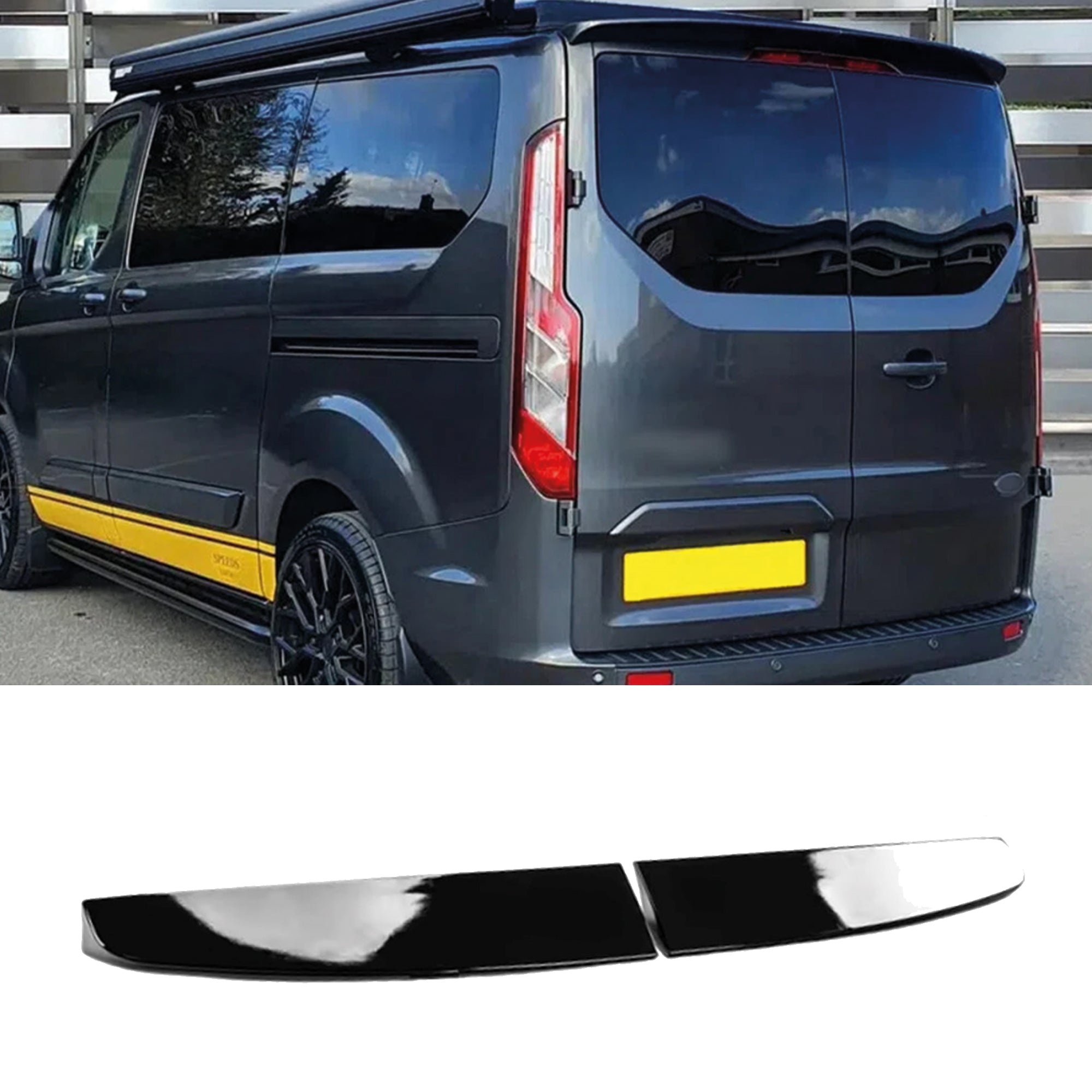 Rear Roof Spoiler For Custom 12-17 2DOOR Spoiler Piano Black ABS Plastic