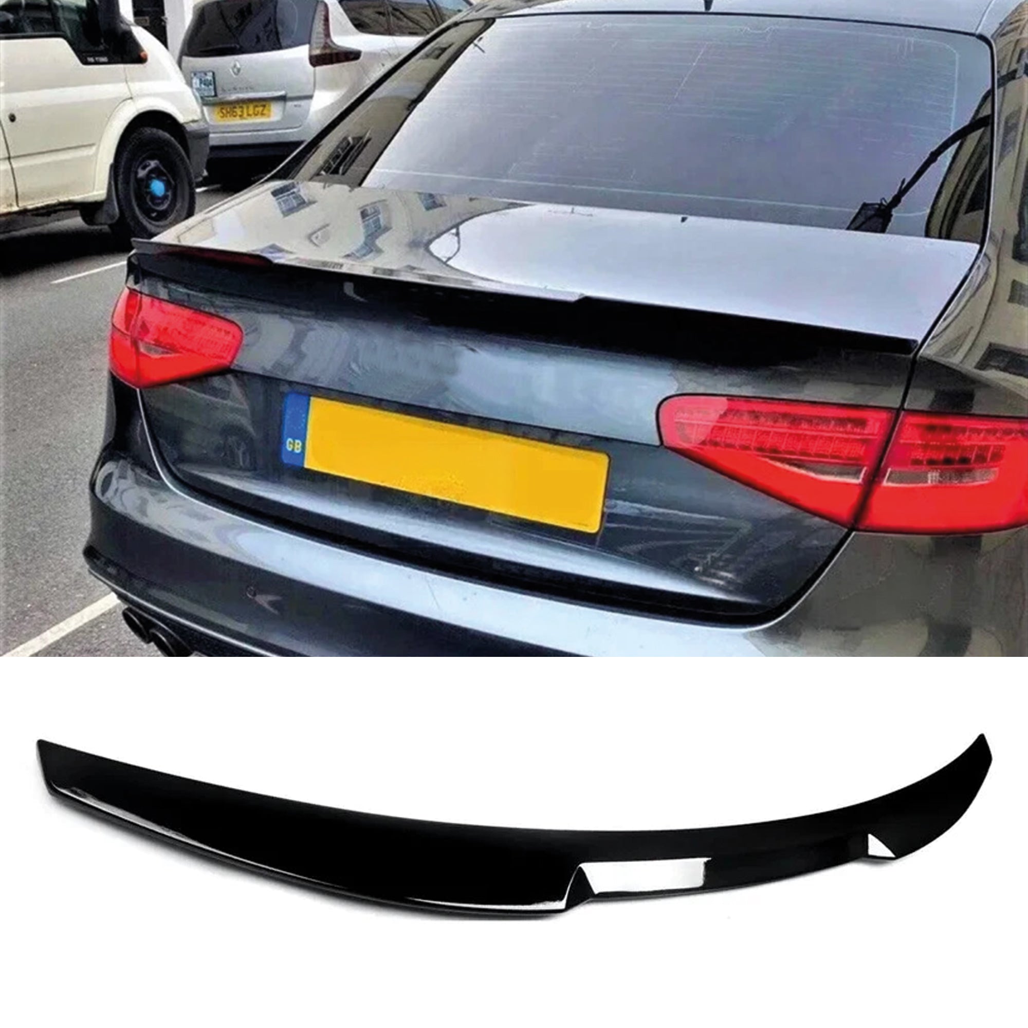 Rear Spoiler For Audi A4 B8.5 FL 2012-2016 M4 Style Piano Black ABS Plastic
