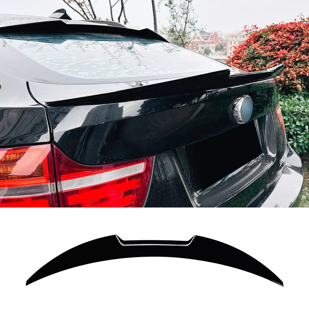 Rear Trunk Spoiler For BMW X6 E71 E72 2008-2014 M4 Style TRUNK Spoiler Piano Black ABS Plastic